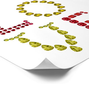 Poster Amour, rouge et jaune