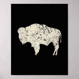 Poster Amour Silhouette Hommes Femmes Buffalo Vintage Amé