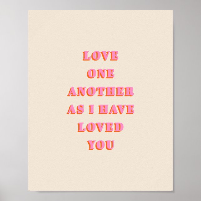 Poster Amour Un Autre Jean 13 34 Bible Verse Écriture (Devant)