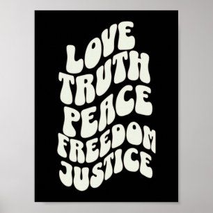 Poster Amour Vérité Paix Liberté Justice Design Cool