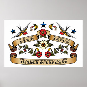 Poster Amour vivant tenant le bar