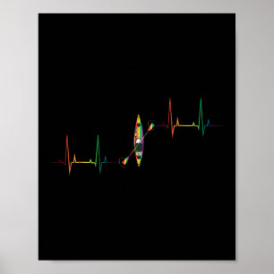 Poster Amoureux de bateaux Kayak Canoë-kayak Pagaïe