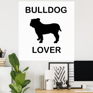 Poster amoureux de bulldog