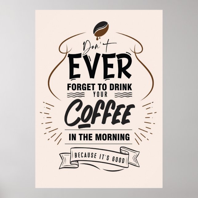 Poster Amoureux de café, buvez votre café (Devant)