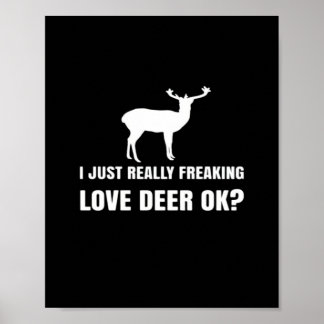 Poster Amoureux de cerfs mignons esthétique moderne tenda