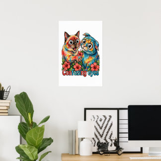 Poster Amoureux de Chats Mignons Charme Siamois & Chartre