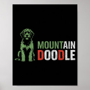 Poster Amoureux de chien doodle de montagne Vintage Rando