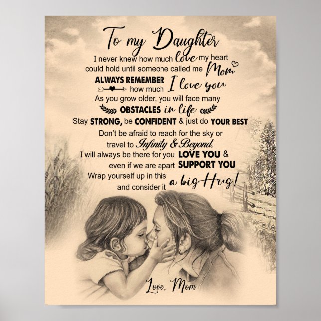 Poster Amoureux de la fille | À ma fille amour maman (Devant)