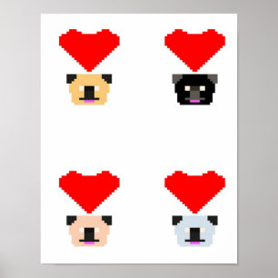 Poster Amoureux de les chiens carlins   L'amour de tous l