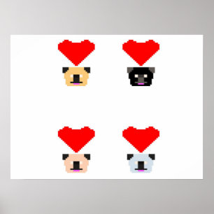 Poster Amoureux de les chiens carlins   L'amour de tous l
