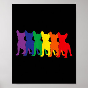Poster Amoureux de les chiens de Silhouettes Chihuahua
