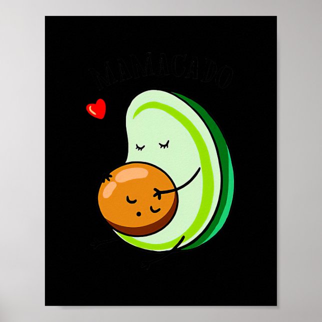 Poster Amoureux de Mamacado Avocado amoureux de la fête d (Devant)