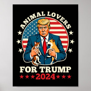 Poster Amoureux des animaux De La Campagne Trump 2024 Cat