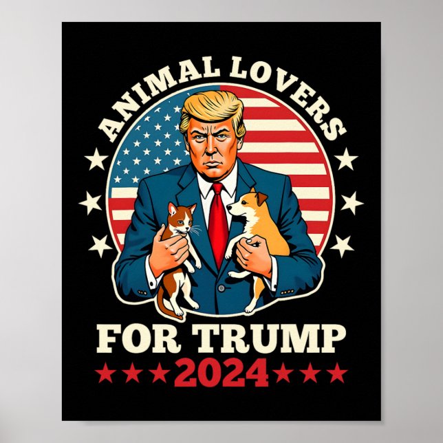 Poster Amoureux des animaux De La Campagne Trump 2024 Cat (Devant)