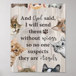 Poster Amoureux des chats Dieu Envoyez-moi des chats