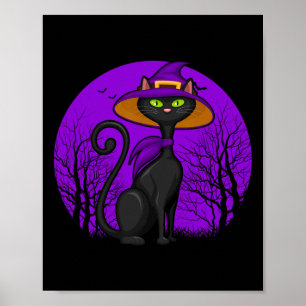 Poster Amoureux des chats éffrayant Halloween Kitten noir