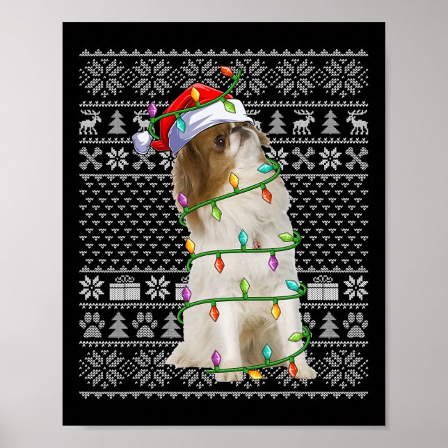 Poster Amoureux des chiens chinois japonais Père Noël lai (Devant)