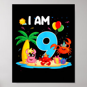 Poster amoureux des crabes de 9 ans thème crabe 9ème plag
