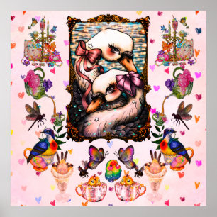 Poster Amoureux des cygnes