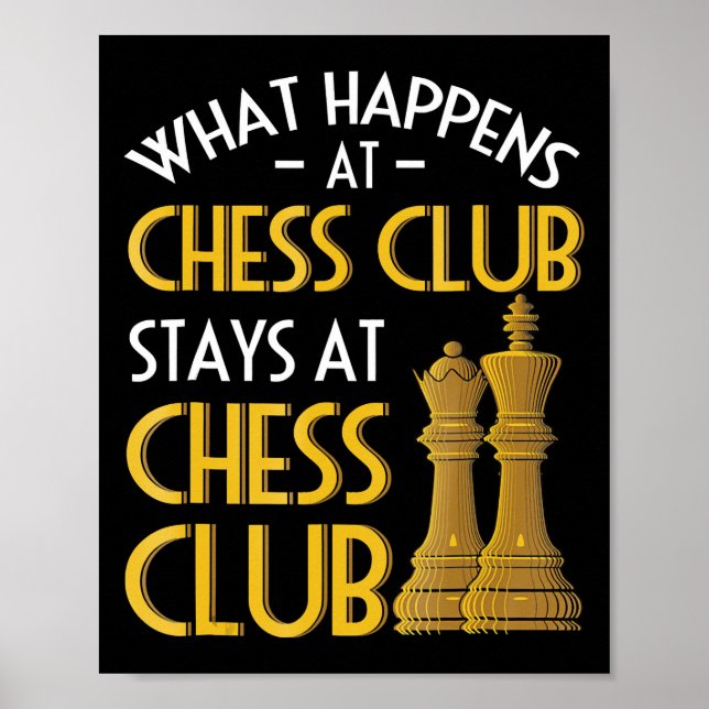 Poster Amoureux des échecs | Ce Qui Se Passe À Chess Club (Devant)
