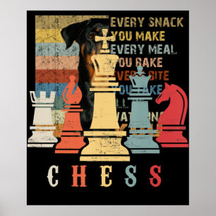 Poster Amoureux des échecs Jeu d'échecs Checkmate Cadea