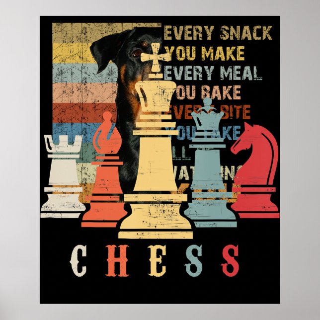 Poster Amoureux des échecs | Jeu d'échecs Checkmate Cadea (Devant)