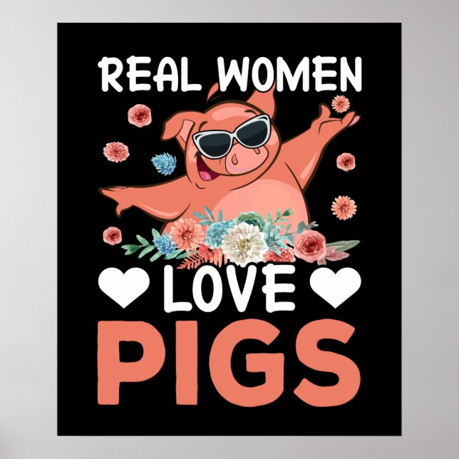 Poster Amoureux du cochon de campagne amusant (Devant)