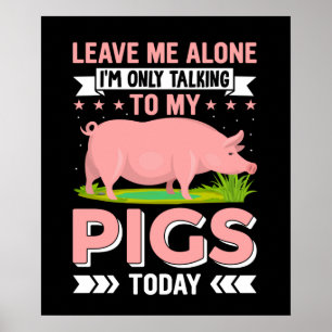 Poster Amoureux du cochon de campagne amusant
