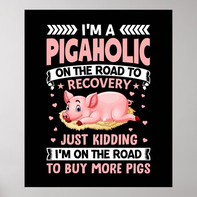 Poster Amoureux du cochon de campagne amusant (Devant)