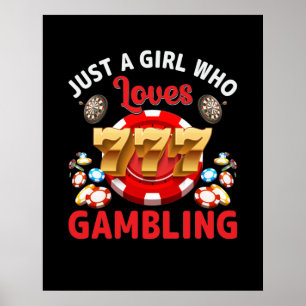 Poster Amoureux fille amusante Jouer mot art Casino