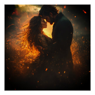 Poster Amoureux romantiques dans la tempête