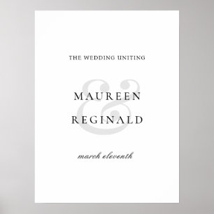 Poster Ampersand élégant minimaliste Mariage moderne
