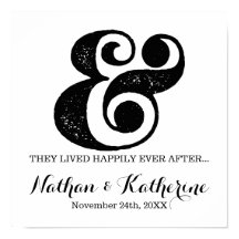 Ampersand Noir Heureux Jamais Après La Date Mariag