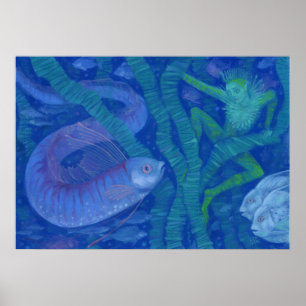 Poster Amphibian and Fish King, fantasy art, Underwater