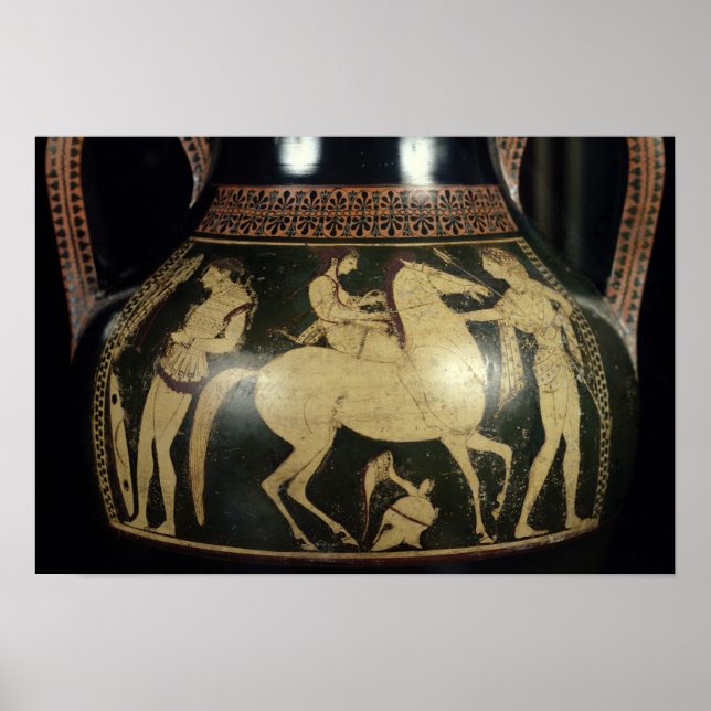 Poster Amphora à silhouette blanche (Devant)