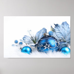 Poster ampoules bleues de noël