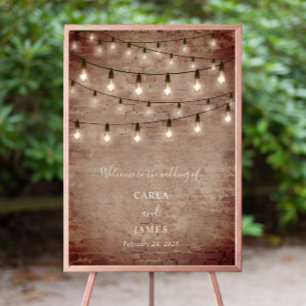 Poster Ampoules Vintage Brique 20x28 Mariage