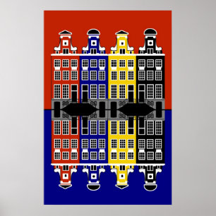 Poster Amsterdam Architecture - Maisons de commerçants