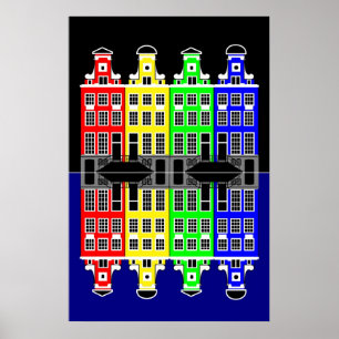 Poster Amsterdam Architecture - Maisons de commerçants