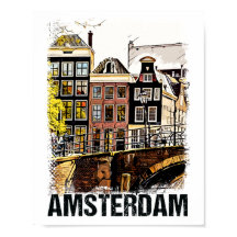 Amsterdam City Streets Art Vintage voyage