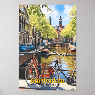 Poster Amsterdam Le Vintage voyage Pays-Bas