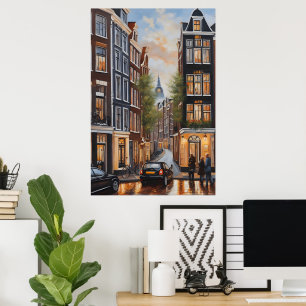 Poster Amsterdam peinture à l'huile