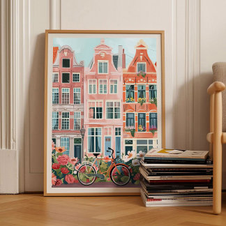 Poster Amsterdam Print Amsterdam Illustration Amsterdam