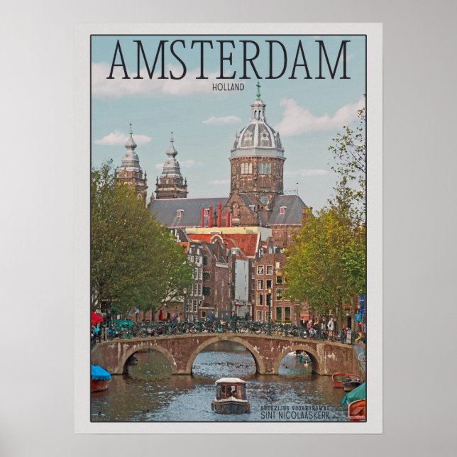 Poster Amsterdam - Saint Nicolaaskerk (Devant)