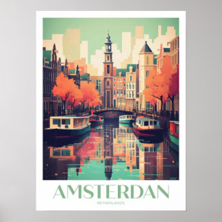 Poster Amsterdam Travel Print Wall Art