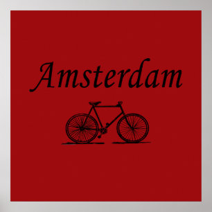 Poster Amsterdam vélo rétro