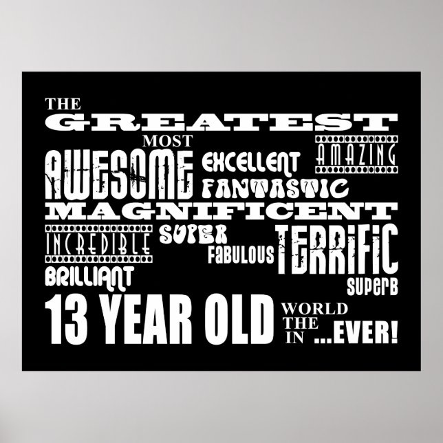Poster Amusant 13ème anniversaire fête Plus grand treize  (Devant)