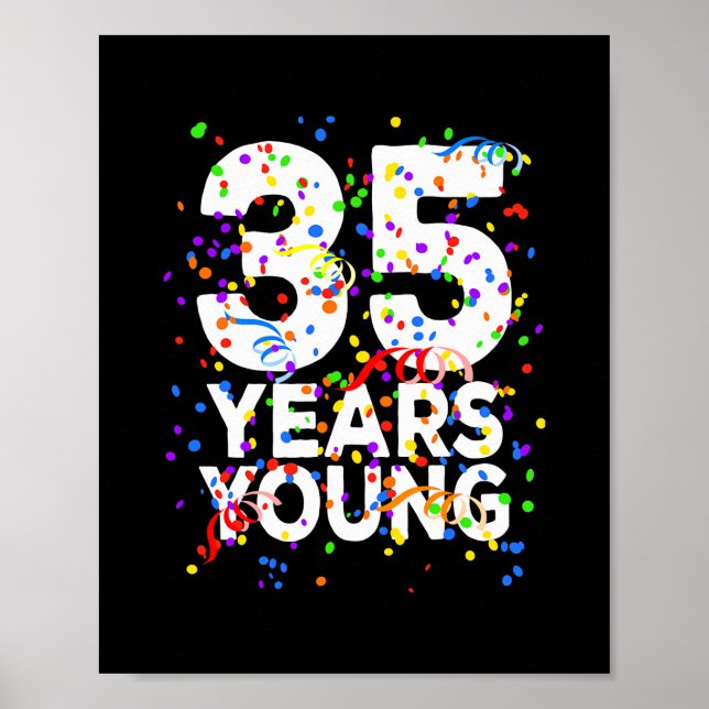 Poster Amusant 35 Ans Jeune Joyeux 35ème Anniversaire Pou (Devant)