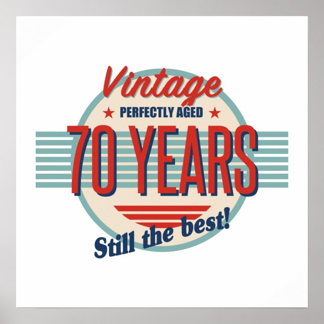 Poster Amusant 70e anniversaire Vieux mode (Devant)
