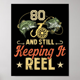 Poster Amusant 80ème Anniversaire Chemise de Pêche Débard
